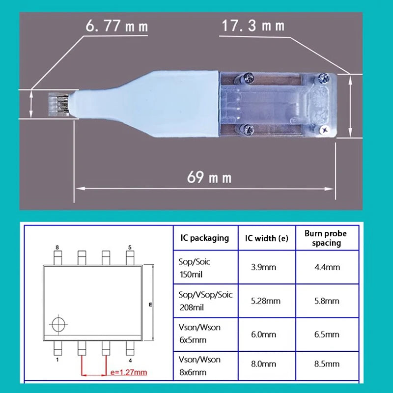 Sop8 W-son Chip Burn Write Probe Spring Needle Flash EEPROM Burner Qme