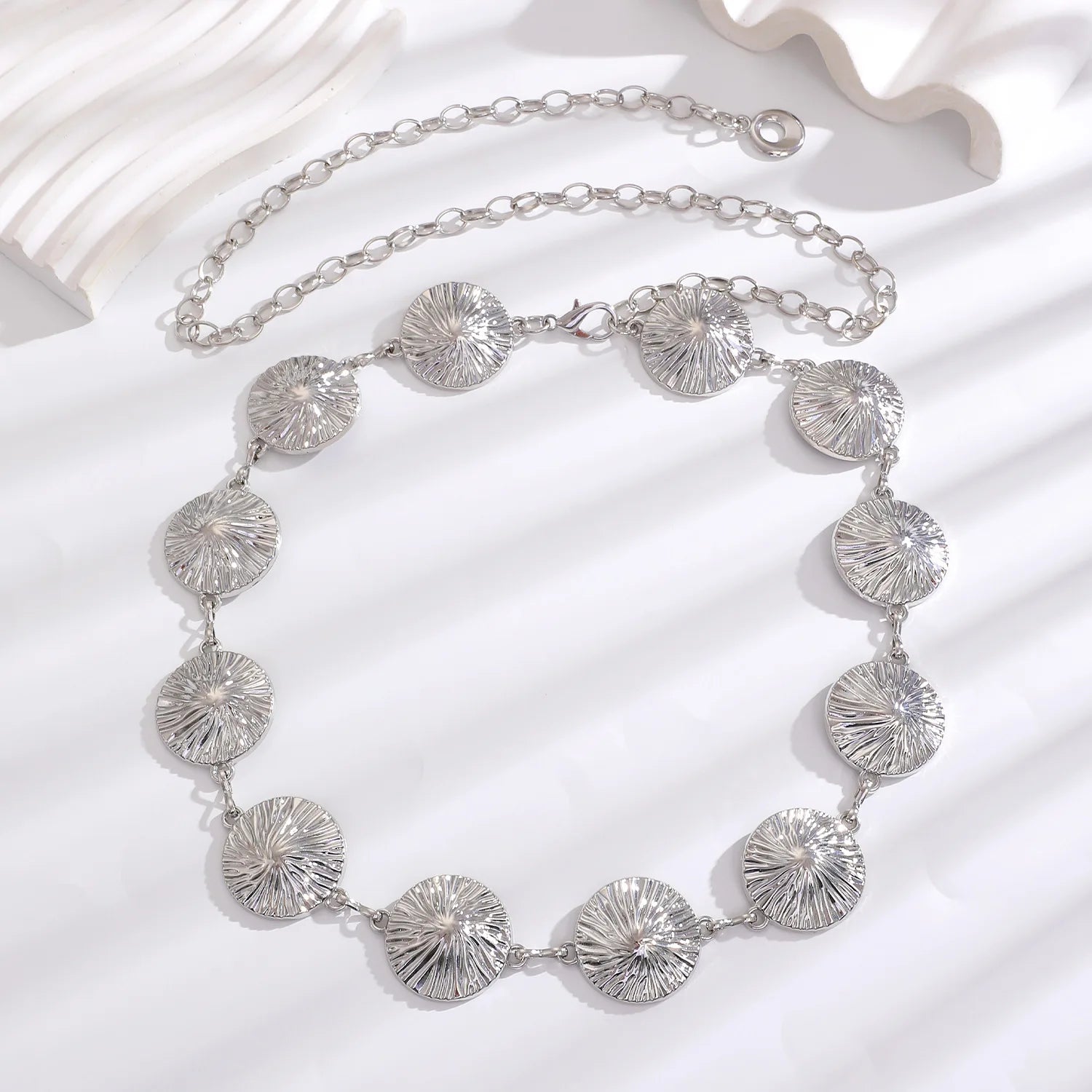 Women's Slim Decorative Waist Chain Silver Ethnic Style Tassel Chain Belt for Dresses Jeans Belt Trendy Qme GG