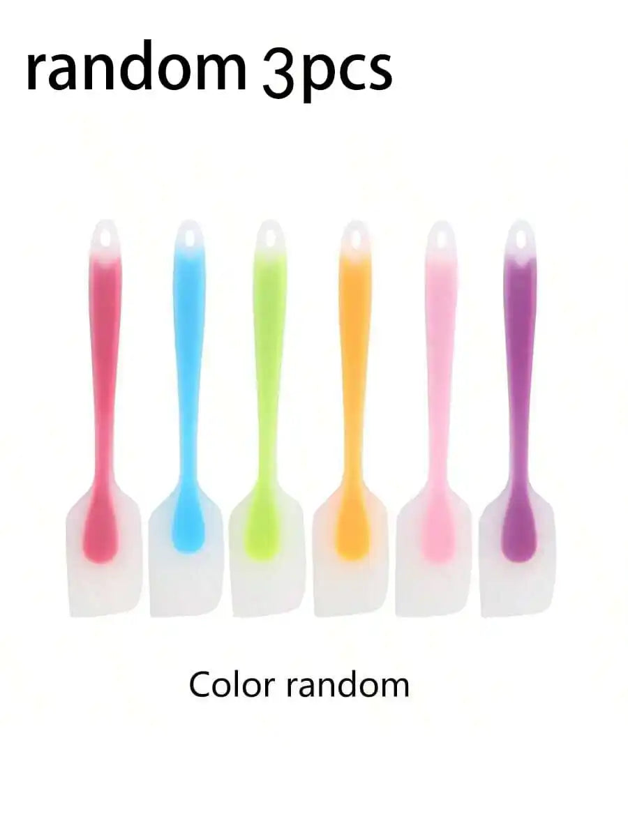 1 2 3 4 Mini Silicone Spatula Temperature Resistant Cream Mixing Qme random 3pcs
