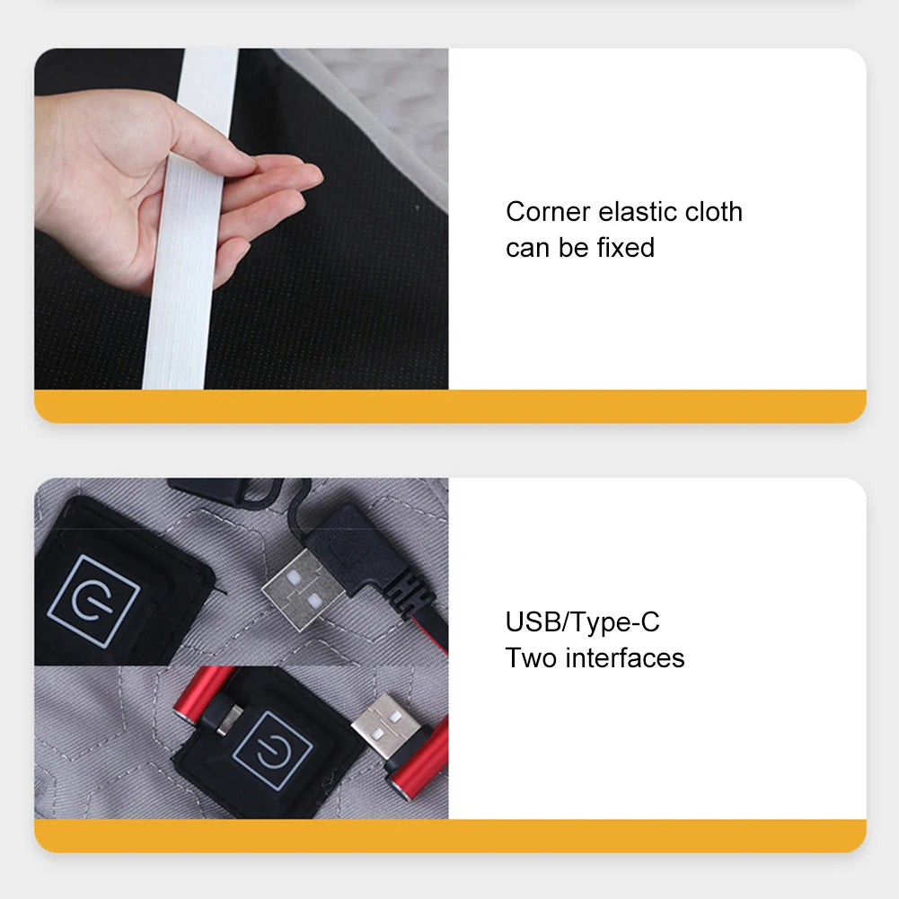 Heated Sleeping Bag Pad Waterproof Sleeping Mattress Heated Mat 70x59 Inch 6 Heating Zones for Home Office Car Fishing Qme