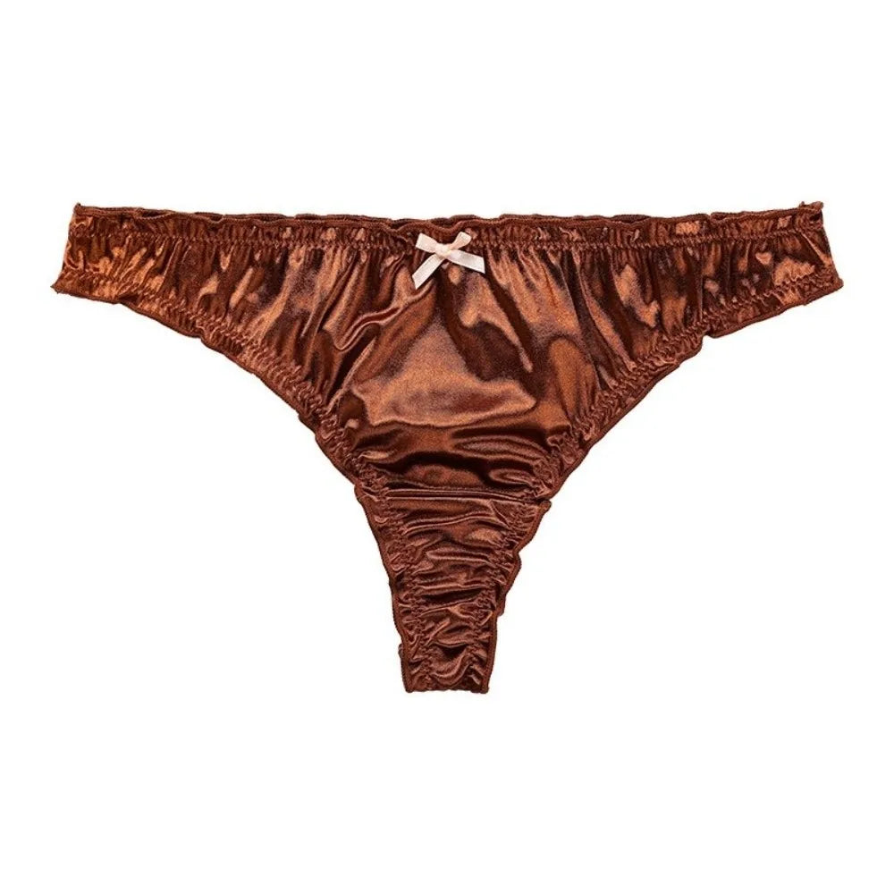Breathable Sweet Ruffle Women's Panties Lingerie Luxury Underwear Low Qme Coffee S 1pc