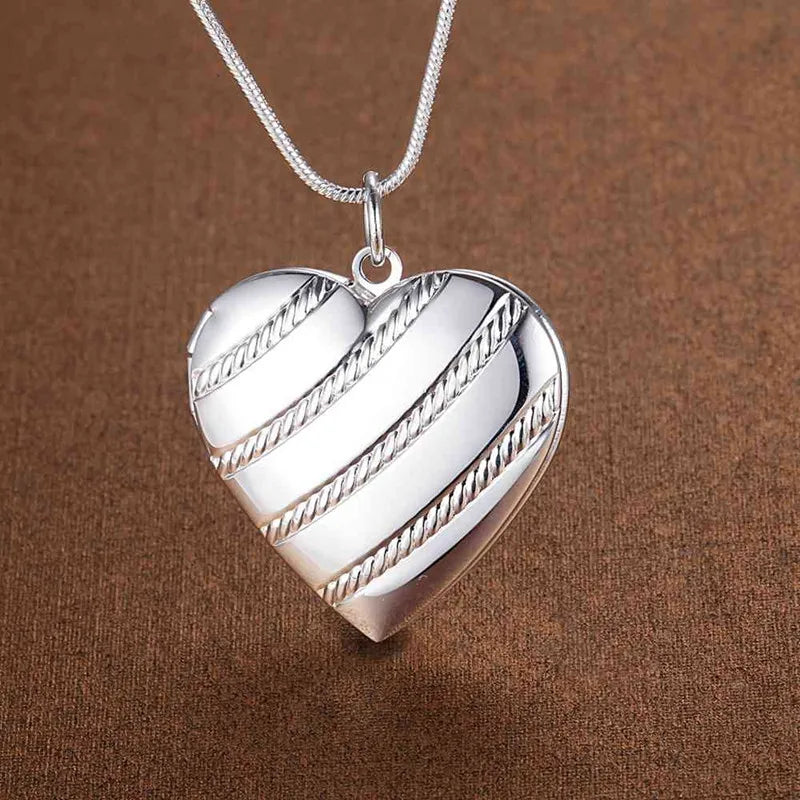 925 Sterling Silver Exquisite Heart Pendant Necklace Women's Fashion Wedding Engagement Jewelry Qme