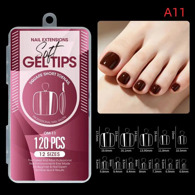 1box False Nail Tips Clear Semi-frosted Full-coverage Soft Fake Nails Qme A11