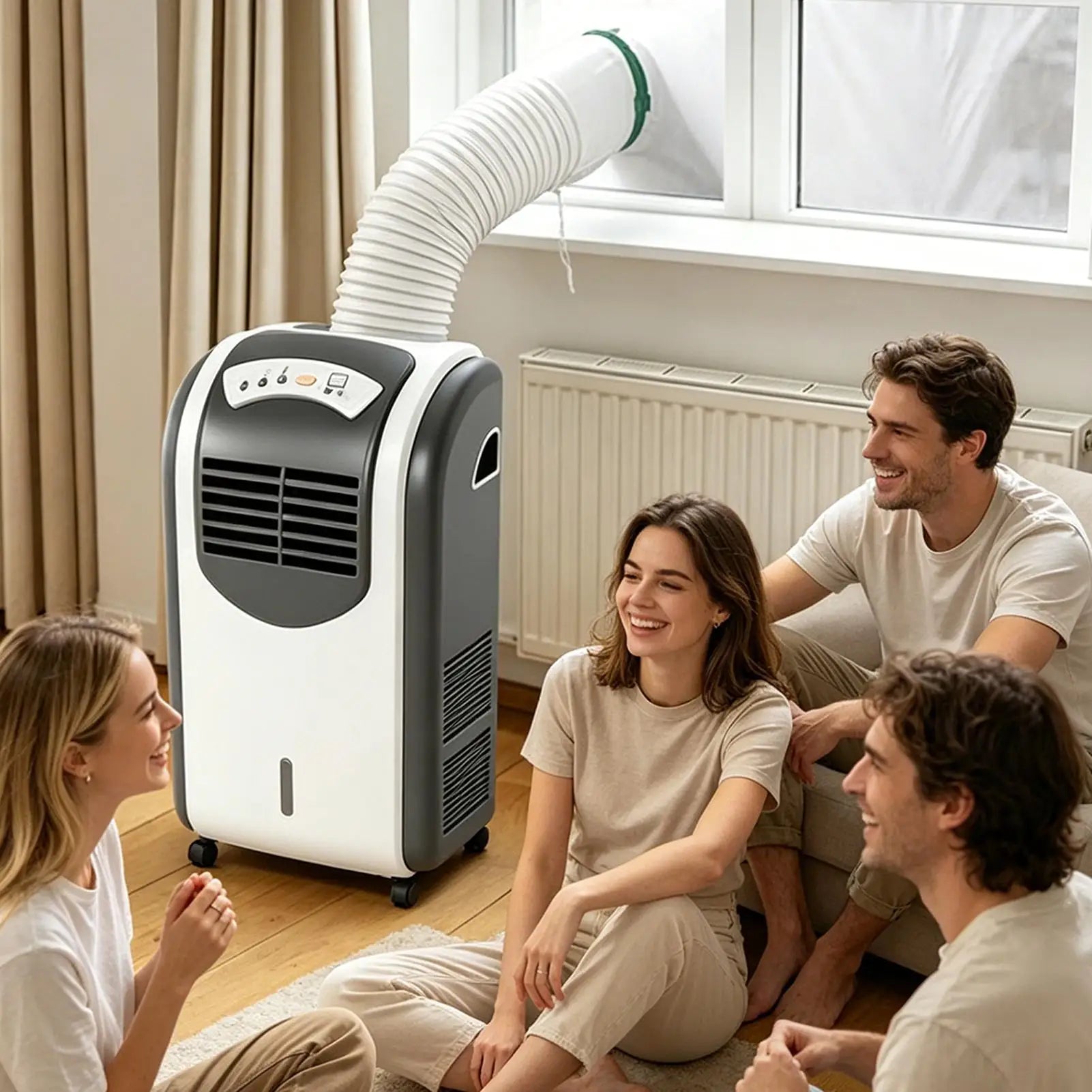 Portable AC Window Vent Kit Heat Insulation Seal Fabric Portable Air Conditioner Vent Kit With Hose And Tube Adapter For Home Qme