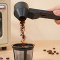 Spill-Proof Coffee Spoons Funnels Sliding Spoon Reusable With Longer Handle Coffee Scoop Measuring Spoon Funnel Kitchen Gadgets Qme Black