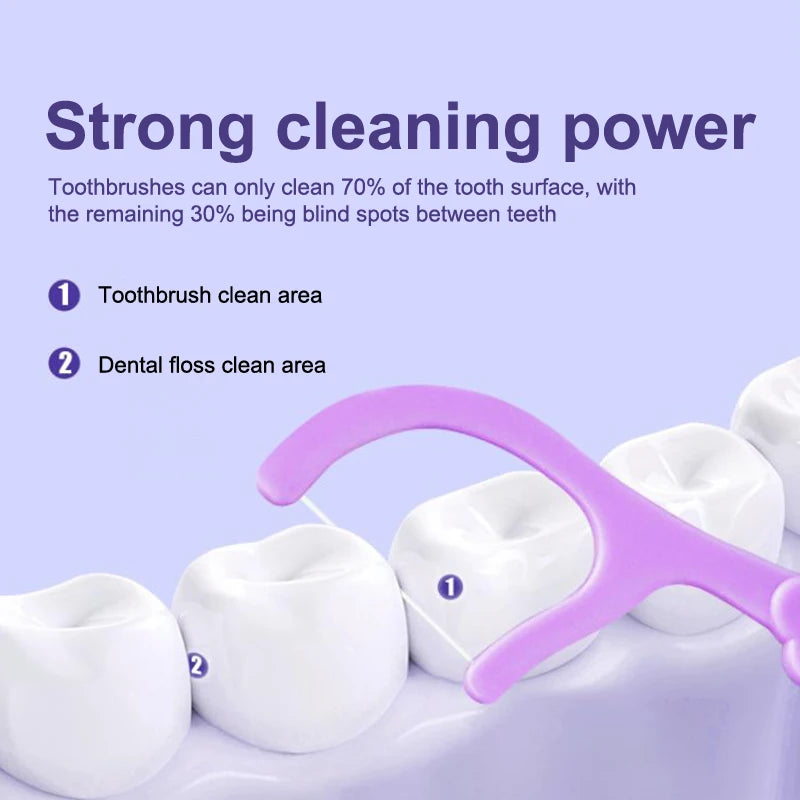 Box Fruit-flavored Dental Floss Stick Portable Smooth Interdental Qme