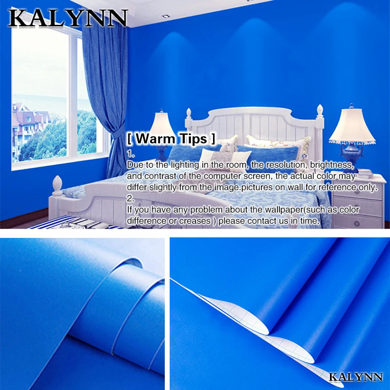 2023 Width Peel Stick Wallpaper Solid Contact Paper Self-adhesive Qme Lake Blue 1mx20cm Sample