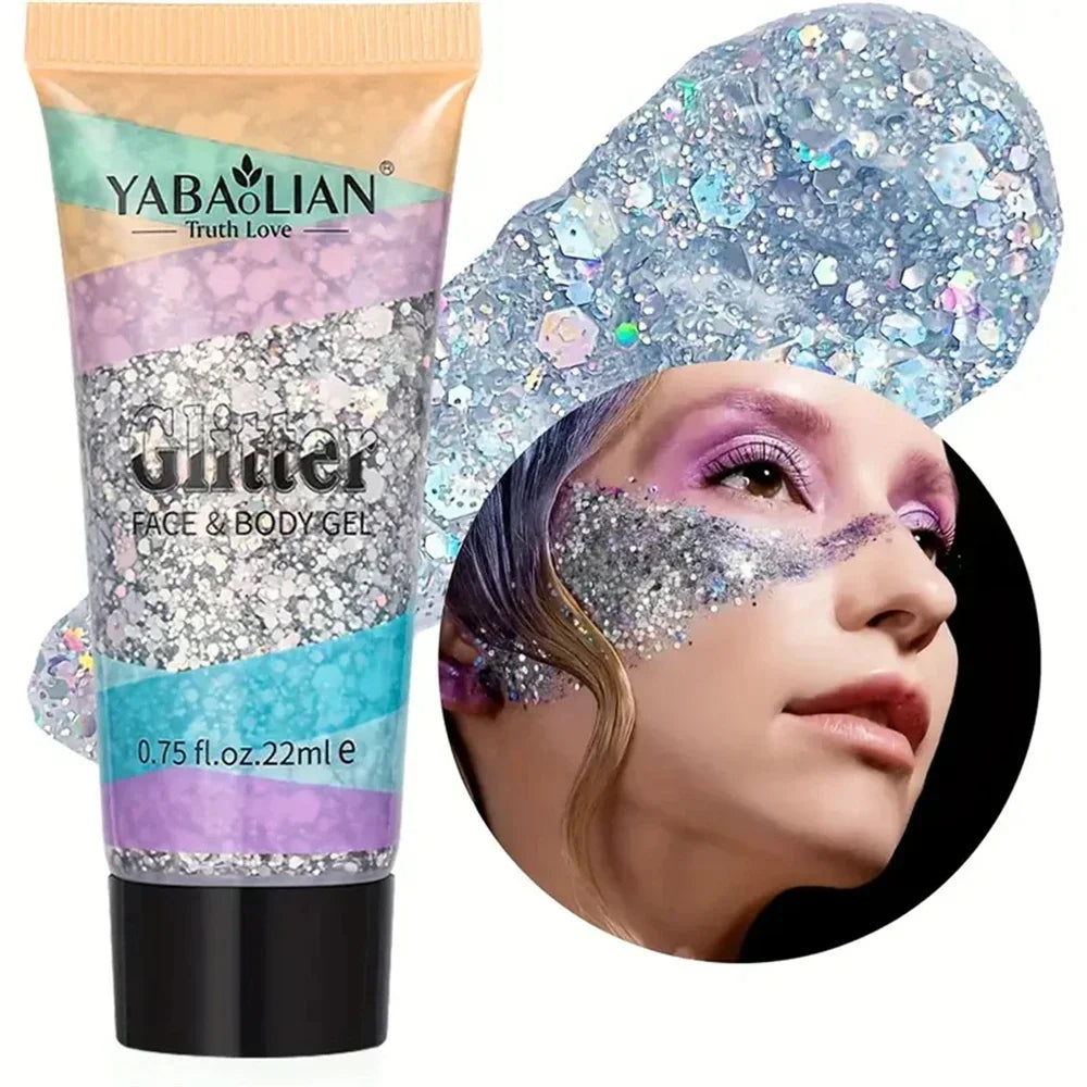 Mermaid Sequin Body Glitter Gel - Long-Lasting Shine for Carnival, Parties, Festival and Stage Performance - Great for Girls Qme 02