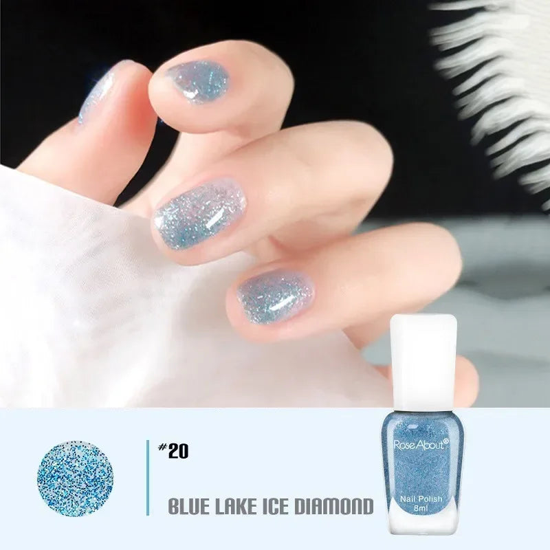 40 Colors Nail Gel No Bake Water-based Polish Glitter Sequins