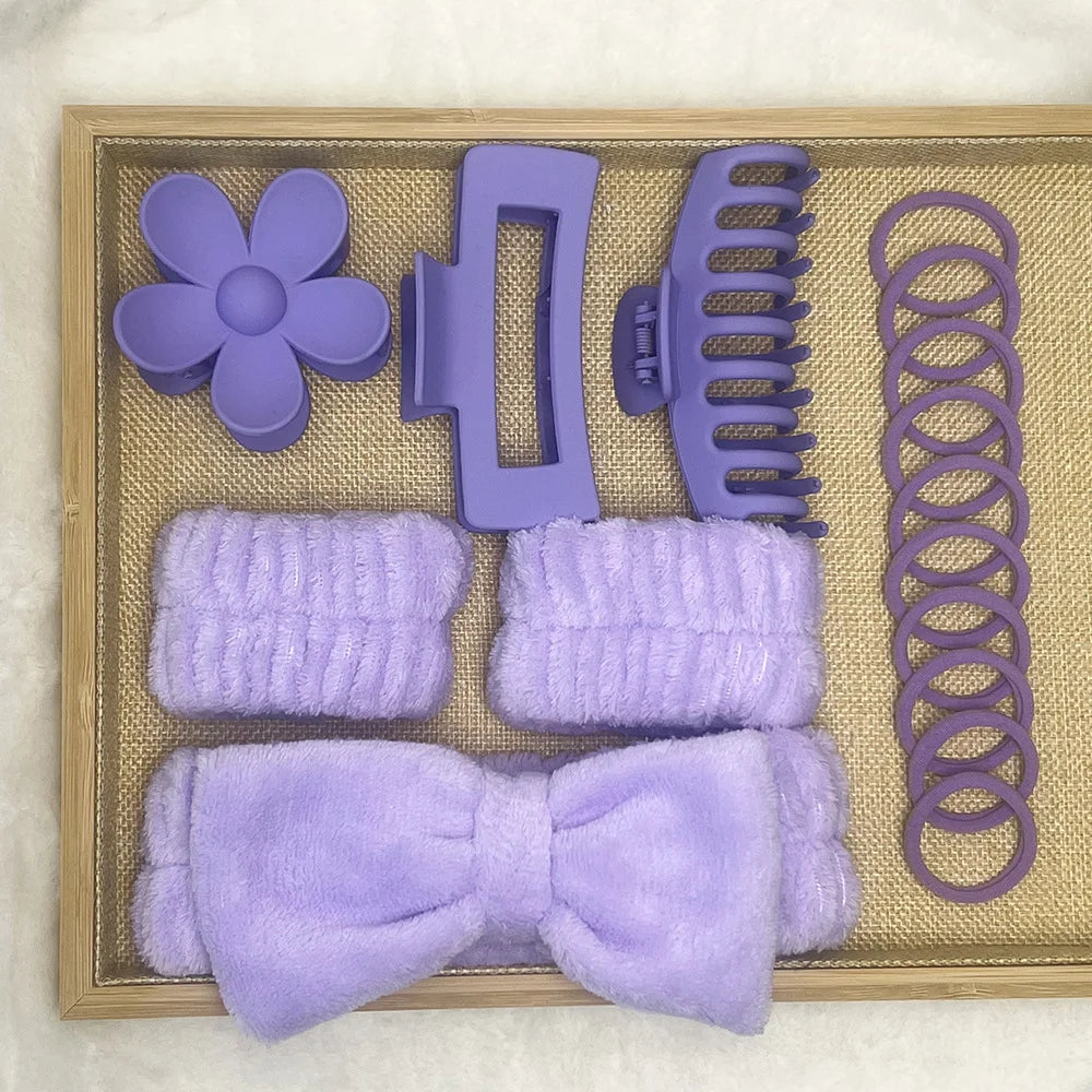3/16pcs New Dopamine Hair Accessories Kit Flower Shaped Multi-Styles Hair Grabs Hair Circles For Women Daily Party Gift Qme