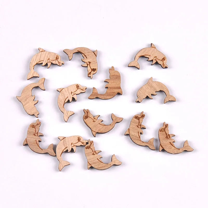 20Pcs 10-25mm Vintage Mix Pattern Bee/Cat/Mushroom/Diamond Wood Pendant Crafts DIY Scrapbook Handmade Supplies Hanging Ornaments Qme 6