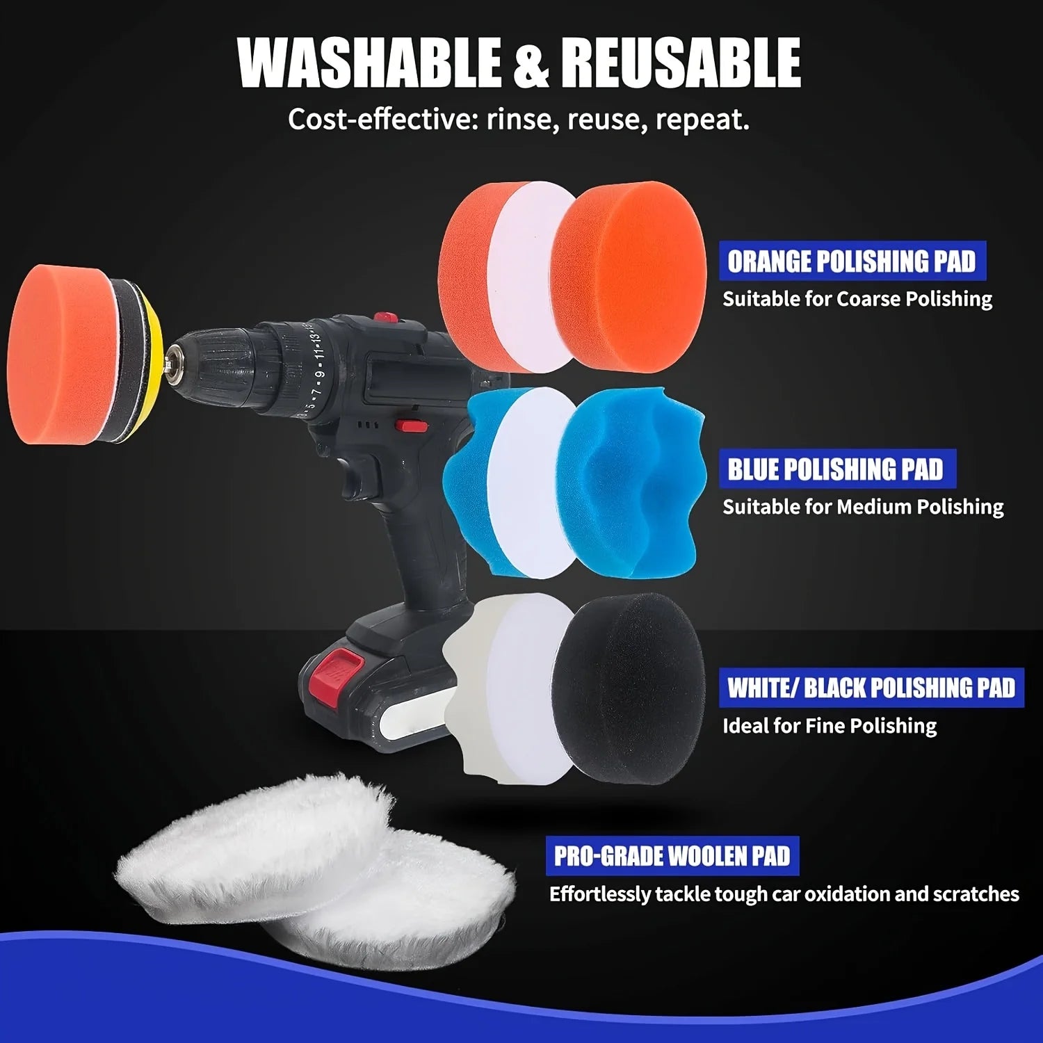 133Pcs sander bit polishing kit sanding accessories, 3 inch wet dry lamp holder repair kit, sandpaper polishing pad with rotatin Qme