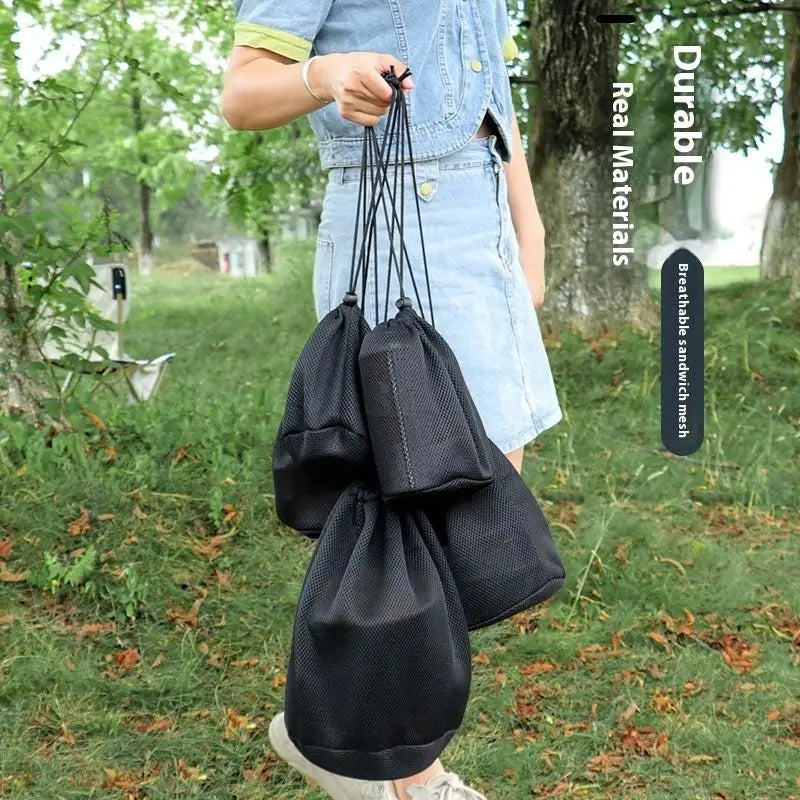 Outdoor Camping Storage Protective Bags Portable Picnic Cookware Mesh Qme