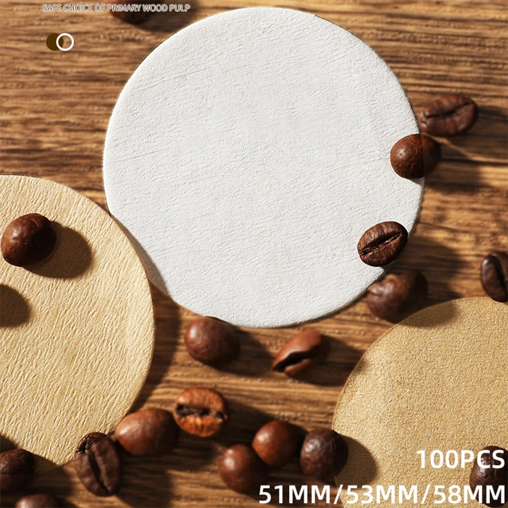 Coffee Powder Bowl Filters 51 53 Espresso Maker White Brown Raw Wood Qme