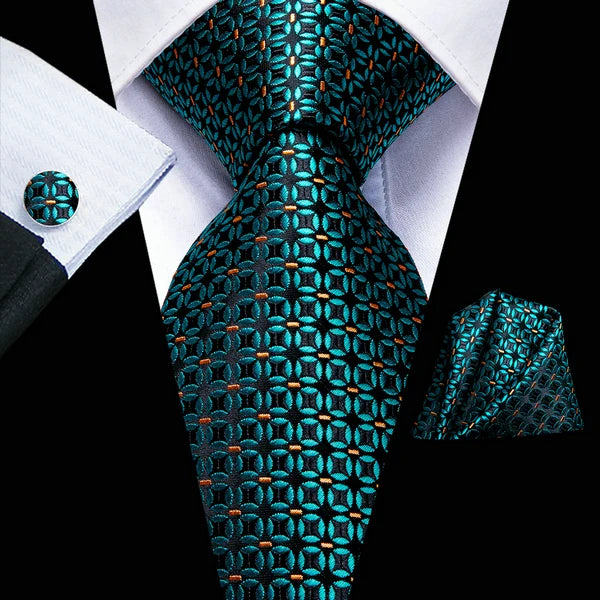 Complete Men's Tie Accessories Bundle Classic Pocket Handkerchief Qme DPTH-LDSN3328