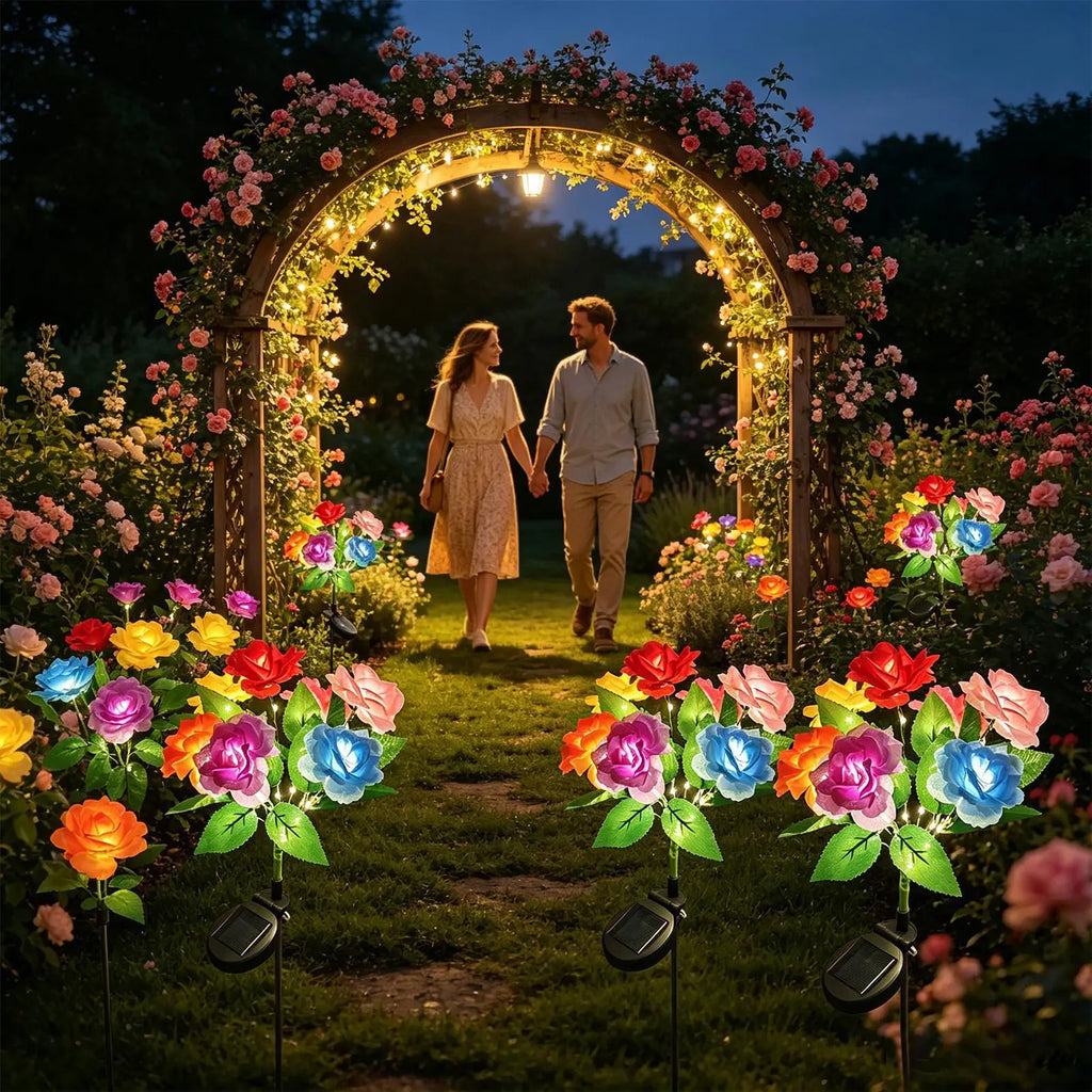 Solar Garden Lights Ground Stakes Yard Decor Pathway Porch Fence Qme