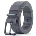 Unisex Trendy Belt Pin Buckle Outdoor Sports Jeans Accessory Porous Qme Gray