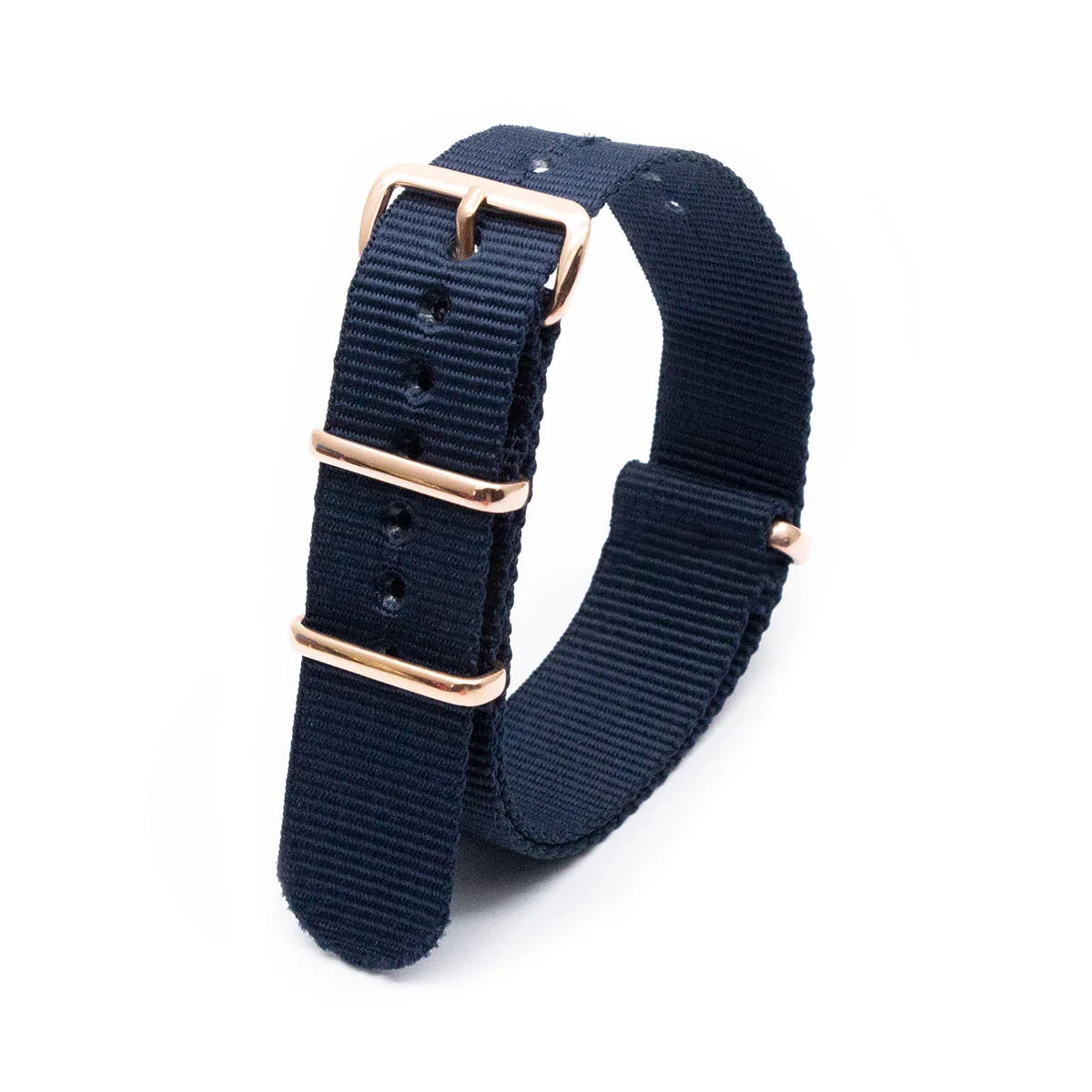 Luxury Nylon Watch Band Rose Gold Metal Buckle Durable Sweatproof