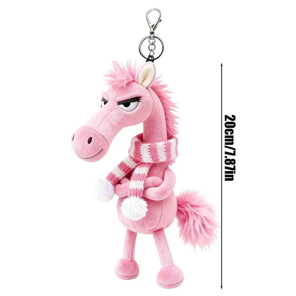 Plush Keychains Fashion 2026 Year Of The Horse Plush Keyring Horse Keyring Backpack Pendant for Men Women Boys Girls Youth Teens Qme Pink