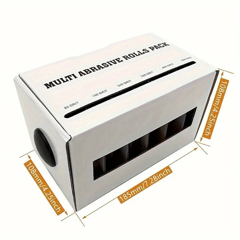 Diamond Cloth Rolls, 80/150/240/320/400/600 Grit Sandpaper Rolls, Metal Emery Cloth with Dispenser, Alumina Sandpaper Qme