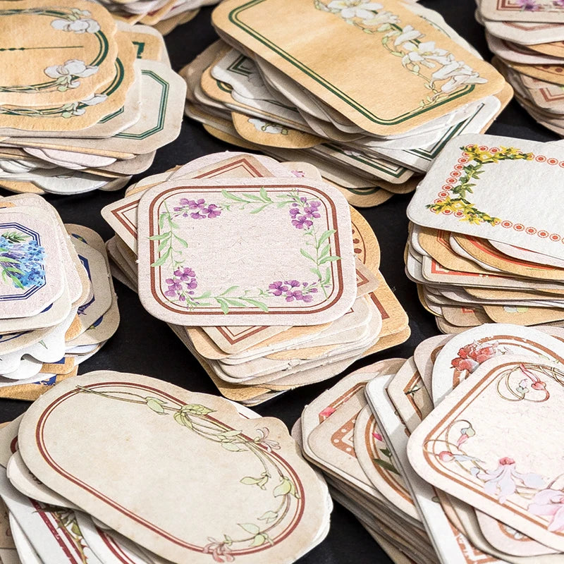45 pcs Flowers Labels Stickers Decorative Creativity Scrapbooking accessories Diary Album junk journal supplies Qme