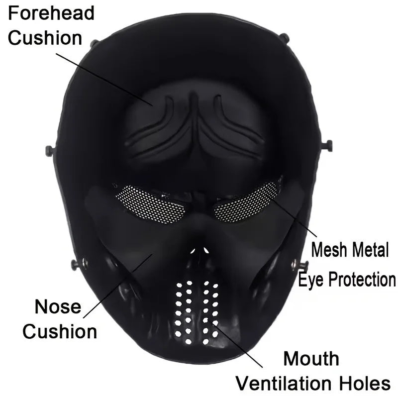 Men's Skull Warrior Mask Cool Camouflage Party Cosplay Accessory Unique Birthday Gift for Boyfriend Horror Game Party Decoration Qme