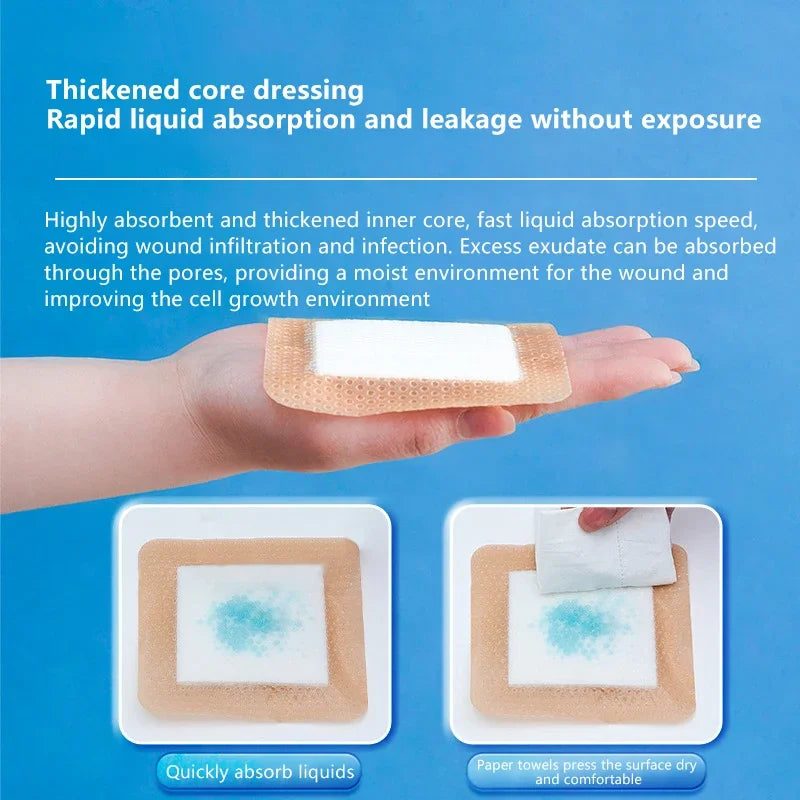 5 Sizes Foam Dressing Border Pressure Ulcer Patch Adhesive Sterilized Qme