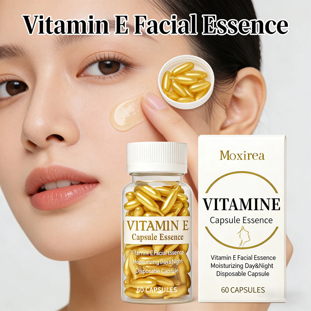 Vitamin E Face Serum Capsules Deep Hydration Inhibit Melanin Fade Fine Lines Firming Lifting Facial Skin Regeneration Essence Qme