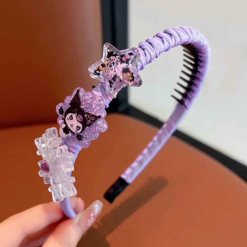 Hello Kitty Kuromi Hair Accessories Adorable Cute Headbands Versatile Qme 7