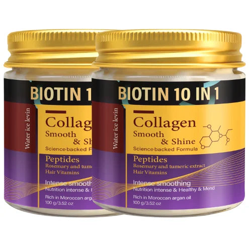 Collagen & Keratin Hair Mask - Biotin 10-in-1 Formula for Smooth, Shiny & Repaired Hair Qme Smoothing & Straightening