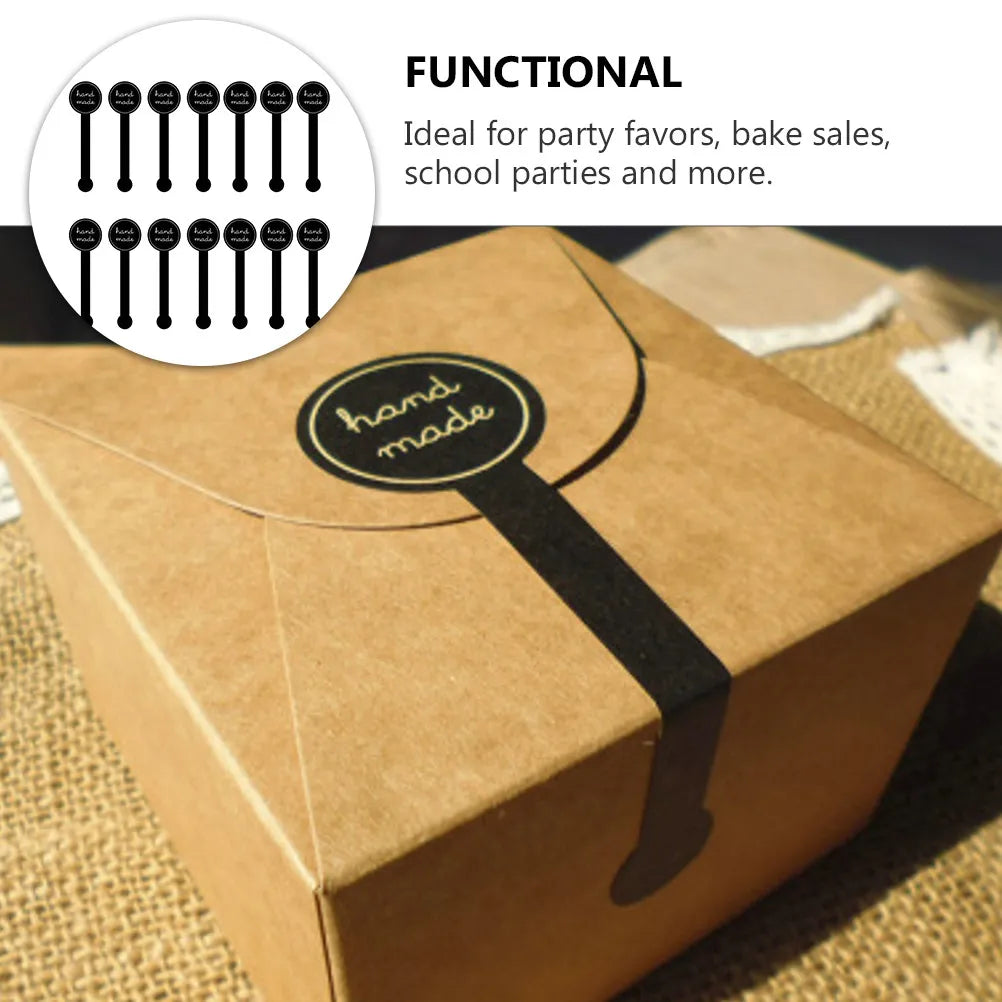 200Pcs Premium Handmade Letter Sealing Stickers Self-Adhesive Seal Sticker for Artisan Soap Jewelry Packaging Bake Sale Party Qme