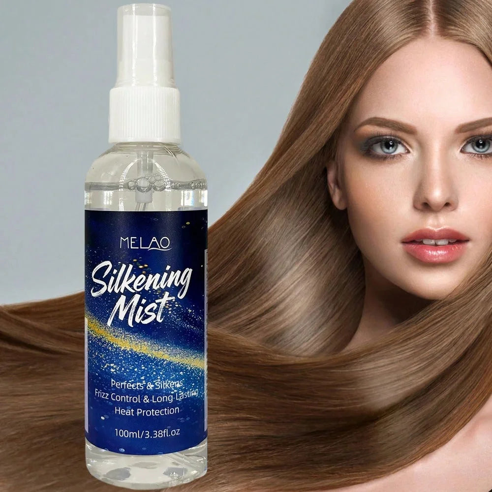 MELAO Hair Silkening Mist, Perfect & Silky, Frizz Control & Long Lasting Heat Protection, Adds Shine & Smoothness Qme