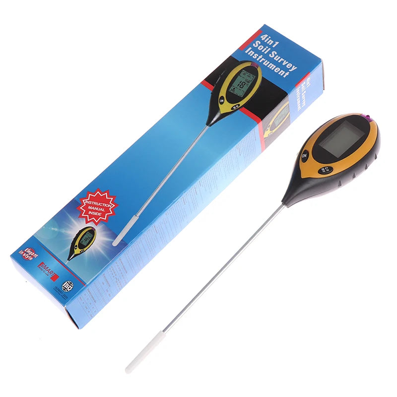 4 in 1 Soil PH Tester Light Sunlight Test Moisture Meter Temperature Tester. Qme 4in1 1pc