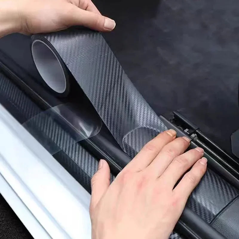 Carbon Fiber Car Adhesive Nano Tapes DIY Paste Strip Auto Door Sill Side Mirror Anti Scratch Stickers Waterproof Protection Film Qme
