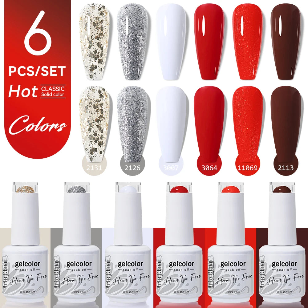 Arte Clavo Gel Nail Polish Milk Tea Popular UV Lamp Soak Off Art DIY Qme AC-ZBZH71-6B