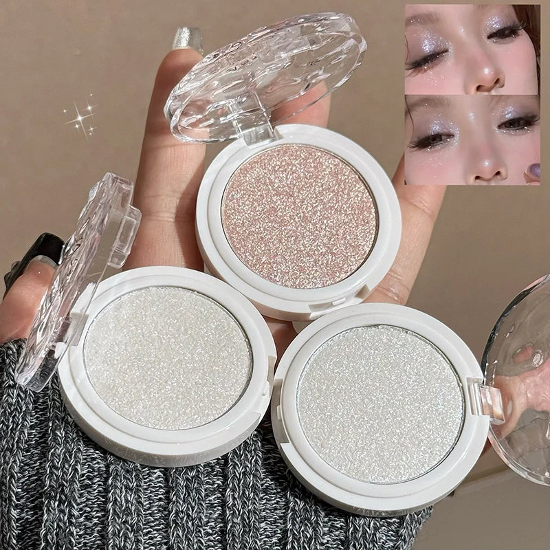 ART VALUE Monochrome Highlighter Powder Palette Champagne Gold Glitter Brighten Shiny Face Makeup Diamond Highlighter Contouring Qme