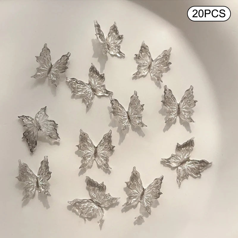 3D Gradient Butterfly Nail Accessory Resin Drill Decoration Wearing Qme Gray