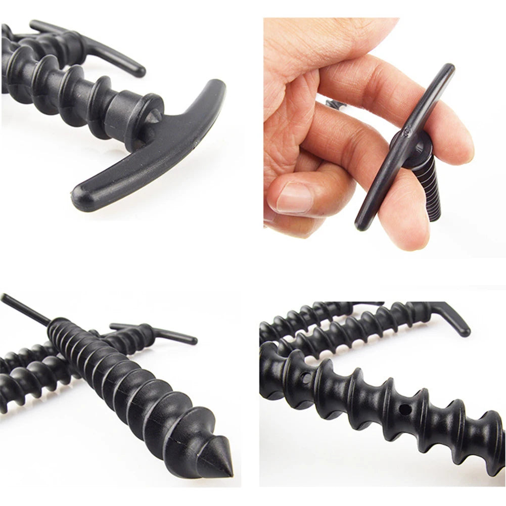 10pcs/pack Outdoor Tent Ground Nails Set Stakes Pegging Ground Nails Peg Screw Anchor Windproof For Outdoor Camper Accessories Qme