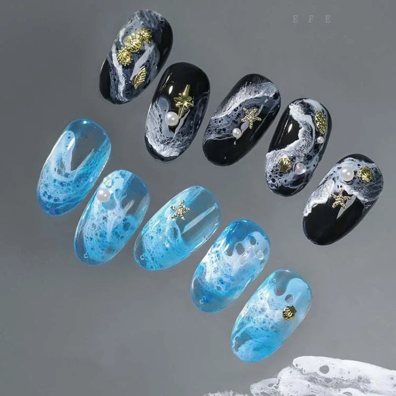 Sea Wave Blooming Liquid Gel Nail Polish Rapid Smudging Bubble Hole Gel Special Halo Dye Nail DIY Varnish Manicure Nail Salon Qme