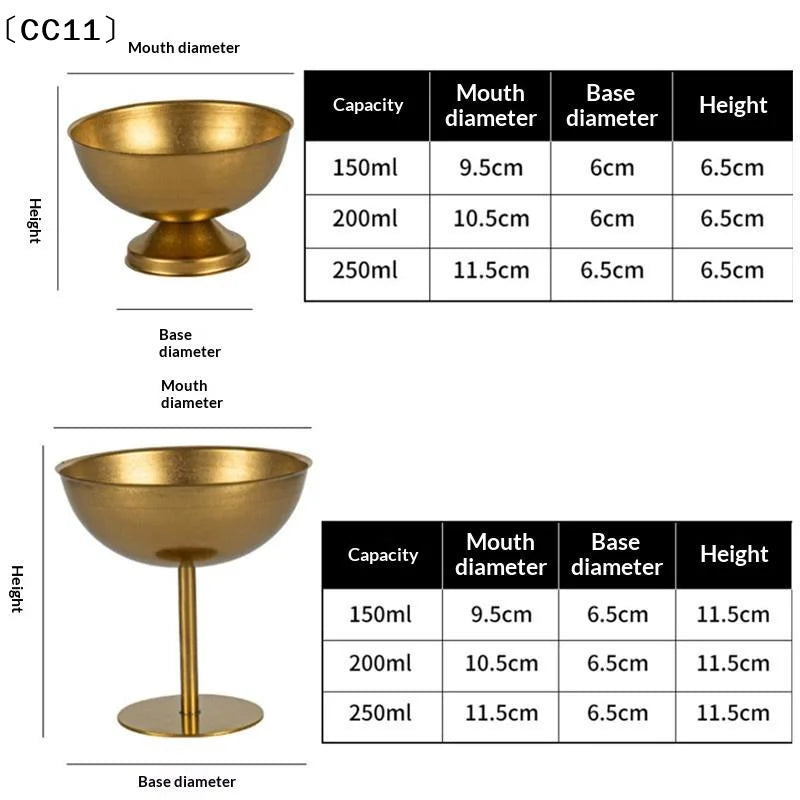 Retro Ice Cream Goblet Stainless Steel Food Grade Dishwasher Safe Qme
