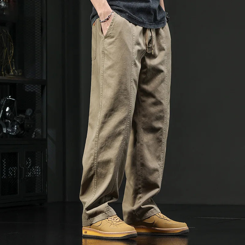 American Retro Slacks Spring Autumn Trendy Versatile Loose Trousers Qme