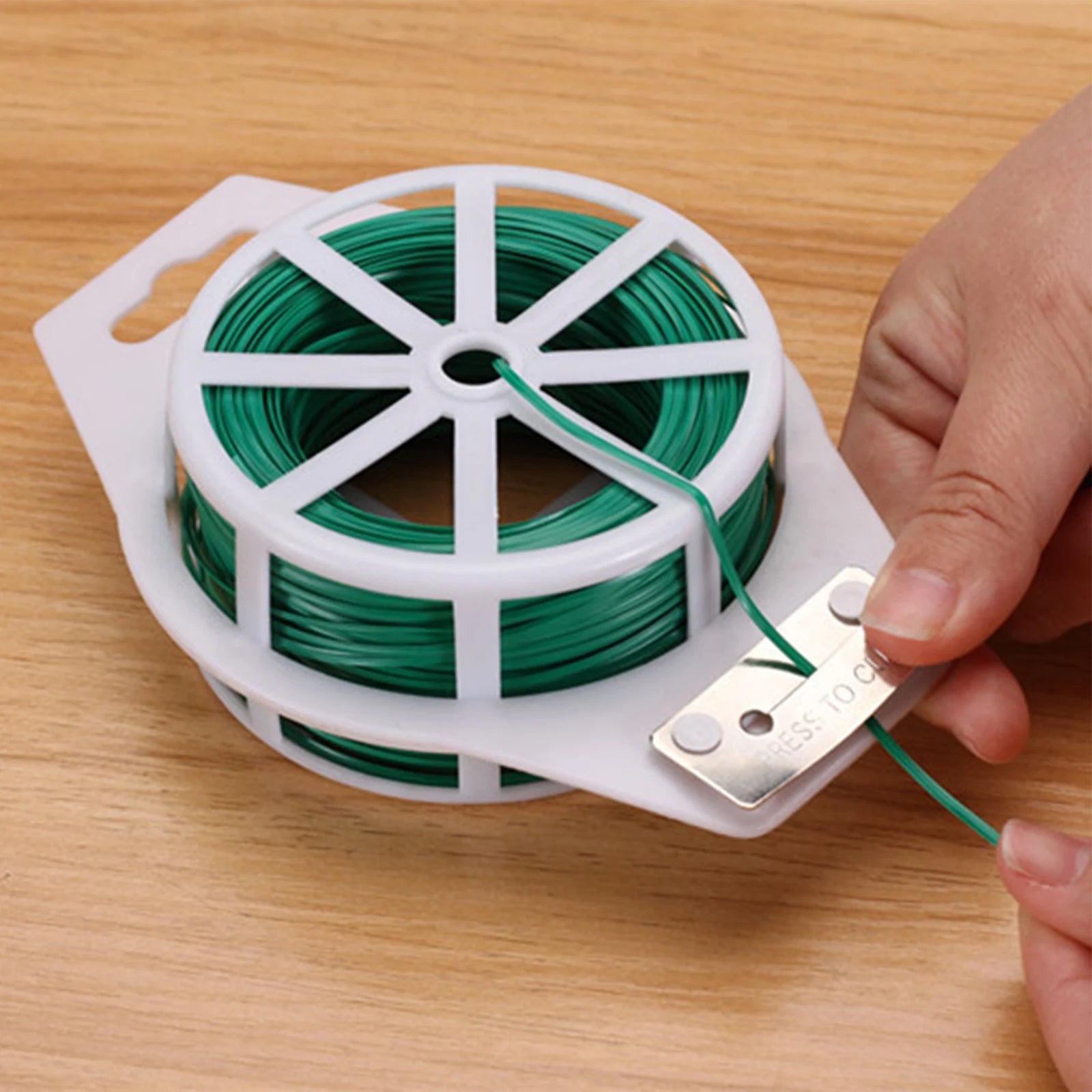 Durable Green Cable Ties with Cutter Reusable Green Twists Ties for Fixing Climbing Plant and Fruit Tree Home Multipropose Strap Qme
