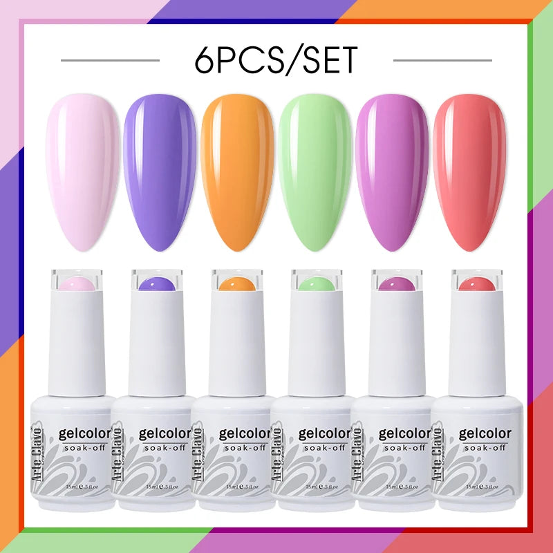 Arte Clavo Glitter Semi Permanent Nail Art LED UV Gel Polish Sparkly