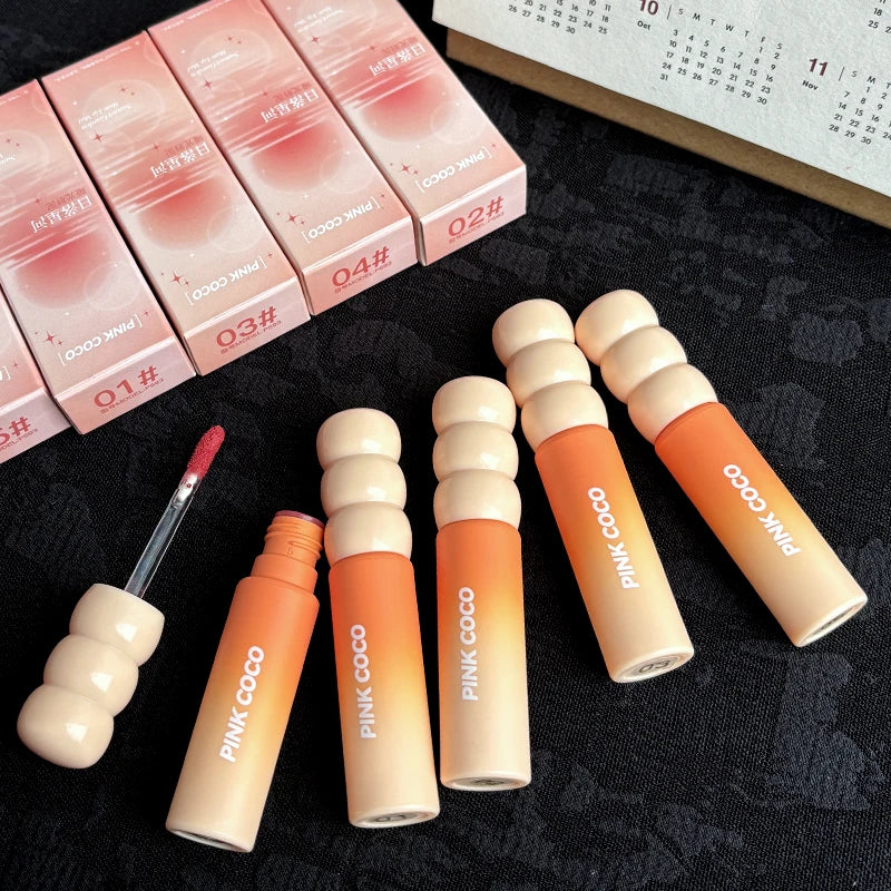PINK COCO Sunset Galaxy Lip Glaze Matte Velvet Mud Low-saturation Qme
