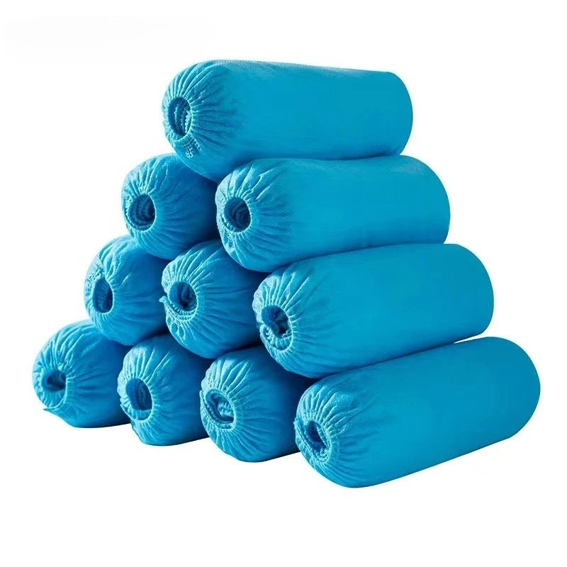 300/200/100PCS Disposable Boot Shoe Covers Foot Booties Shoe Coverings Non Slip Shoe & Boot Covers for Indoor Home Workplace Qme Light Blue 300PCS