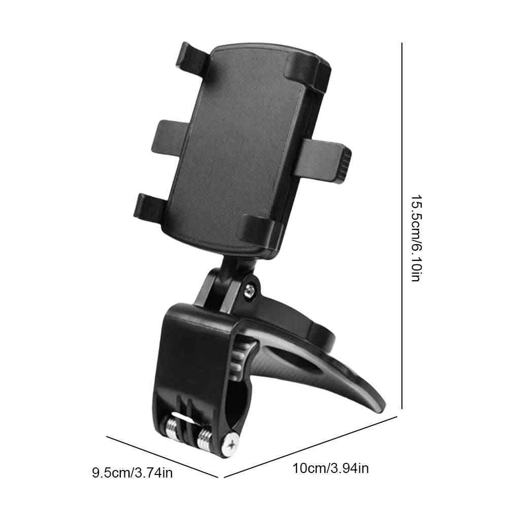 Car Mobile Phone Mount 360 Degree Rotating Multi-function Instrument Cluster Phone Holder Rearview Mirror Navigation Bracket Qme