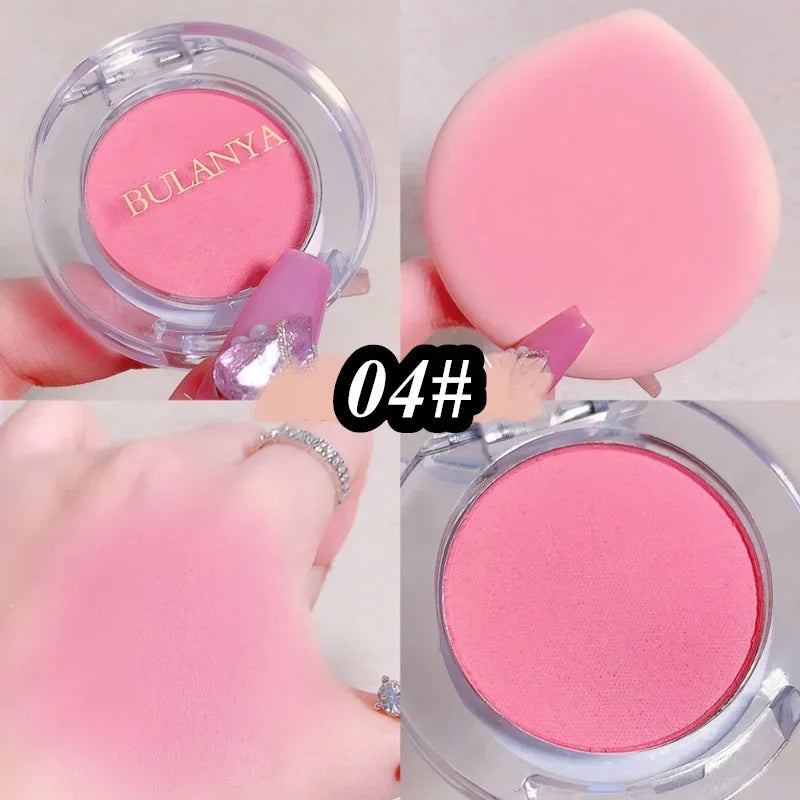New 6 Colors Blush Makeup Palette Mineral Powder Red Rouge Lasting Natural Cream Cheek Tint Orange Peach Pink Blush Cosmetic Qme B-4