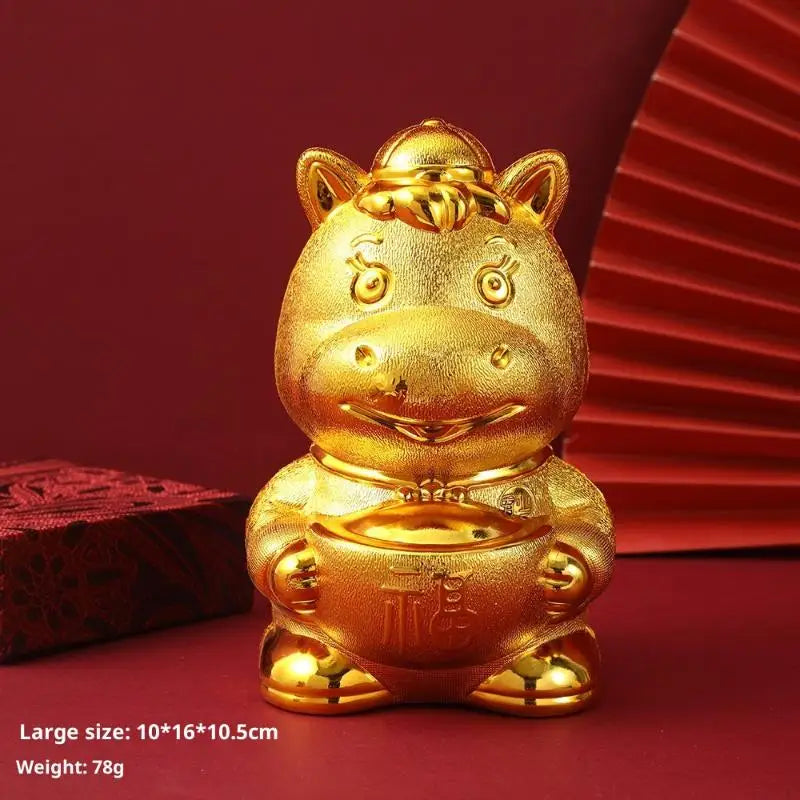 Creative Horse Ornament Lucky Traditional Home Statue Ingot Can Be Rotated Home Decoration Office Desktop Decoration Qme A2