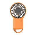 New Handheld Desktop USB Rechargeable Mini Fan Cartoon Design USB Rechargeable with Hook for Mountaineering Outdoor Home Office Qme Orange