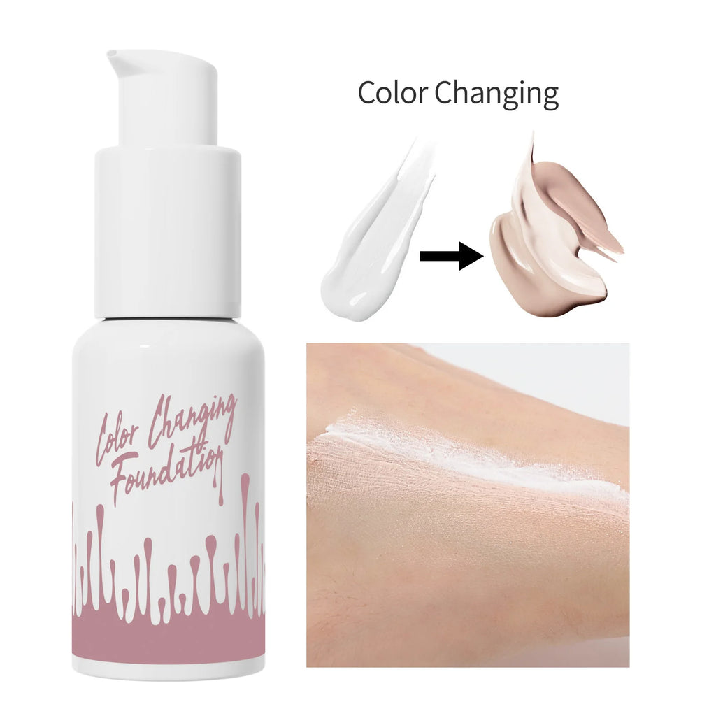 1PC Magic Color Changing Foundation Liquid Soft Matte Long Lasting Hydrating Makeup Base Cream for All Different Skin Tone Qme